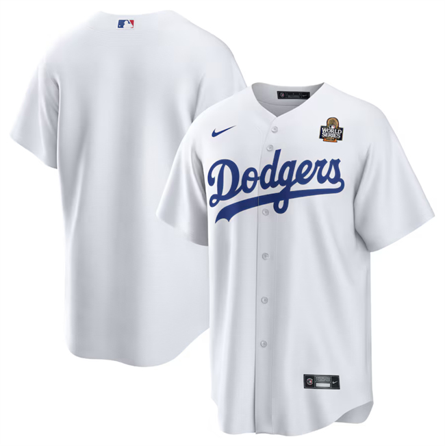Los Angeles Dodgers Blank White 2024 World Series Cool Base Stitched Baseball Jersey