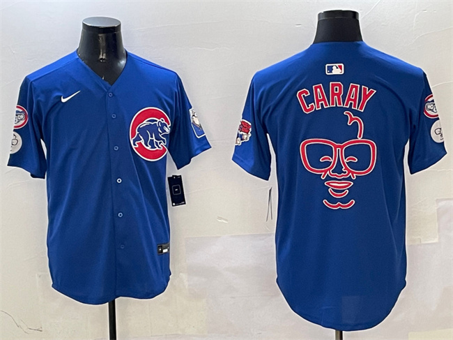 Chicago Cubs Royal Harry Caray 'Holy Cow' Patch Limited Stitched Baseball Jersey