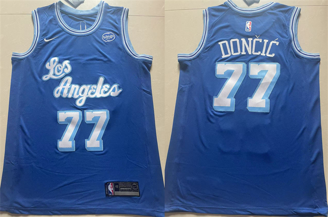 Los Angeles Lakers #77 Luka Doncic Blue 2025 Stitched Basketball Jersey