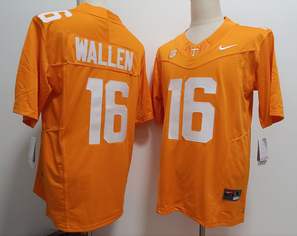 Tennessee Volunteers #16 Morgan Wallen Yellow FUSE College Stitched Jersey
