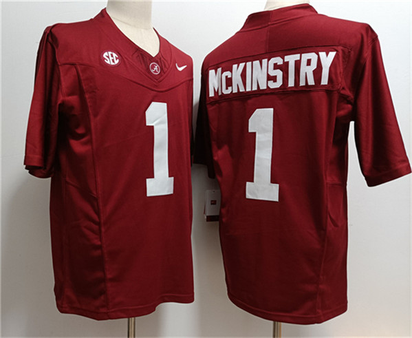 Alabama Crimson Tide #1 Kool-Aid McKinstry Red Stitched Football Jersey