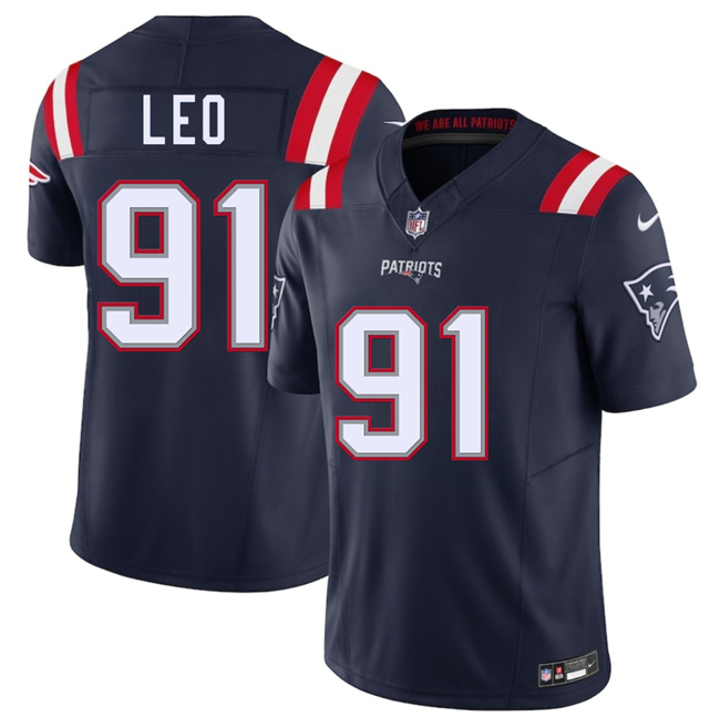 New England Patriots #91 Titus Leo Navy 2025 F.U.S.E. Vapor Limited Football Stitched Jersey