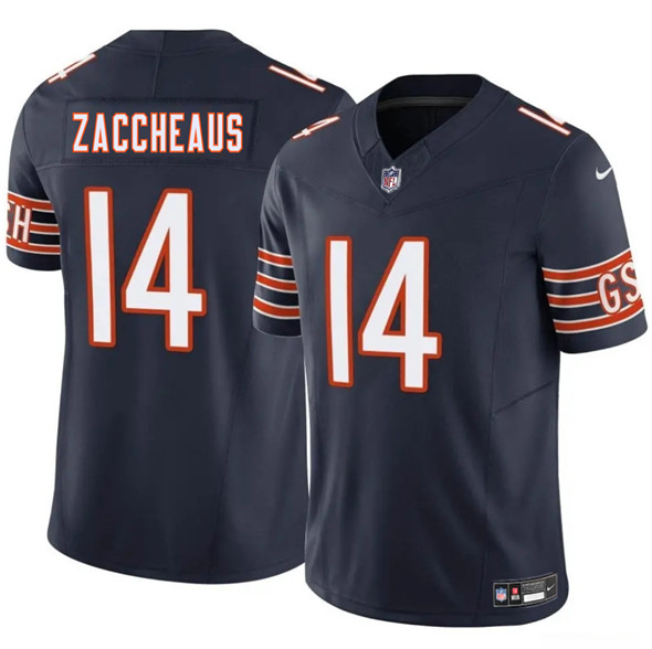 Chicago Bears #14 Olamide Zaccheaus Navy 2025 F.U.S.E. Vapor Football Stitched Jersey