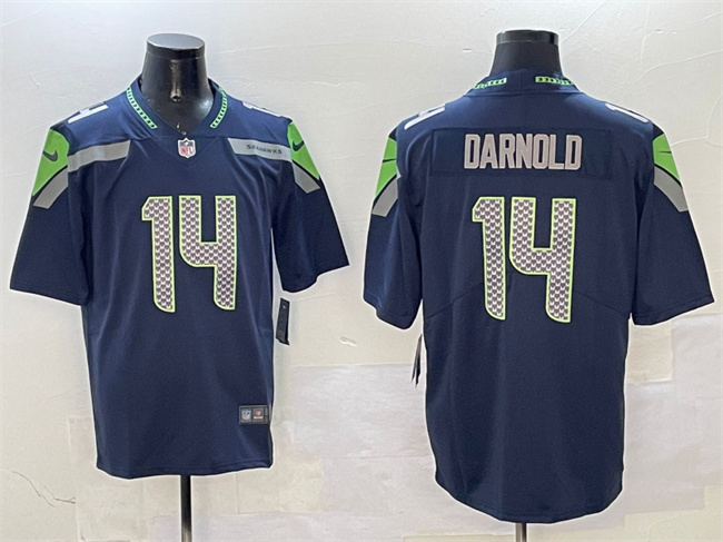 Seattle Seahawks #14 Sam Darnold Navy 2025 Vapor Limited Football Stitched Jersey