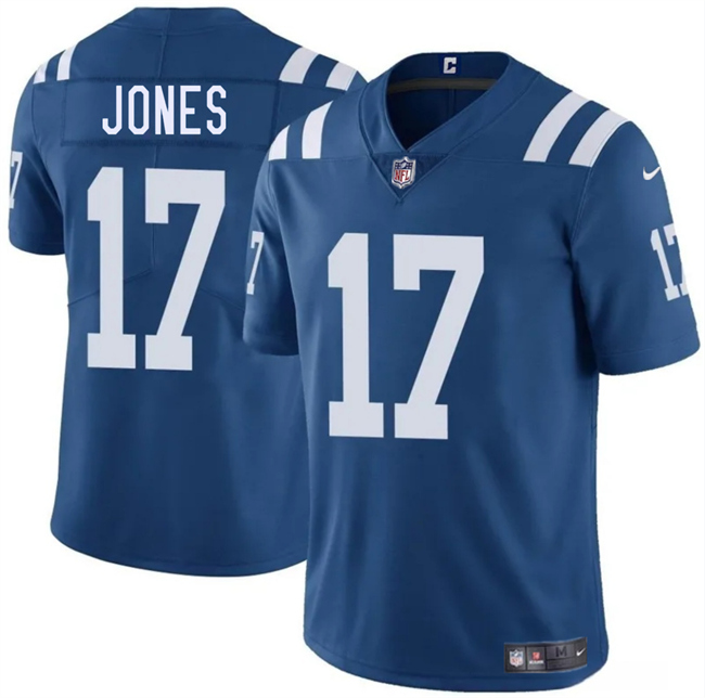 Indianapolis Colts #17 Daniel Jones Blue 2025 Vapor Limited Football Stitched Jersey