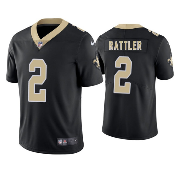 New Orleans Saints #2 Spencer Rattler Black 2025 Vapor Limited Football Stitched Jersey