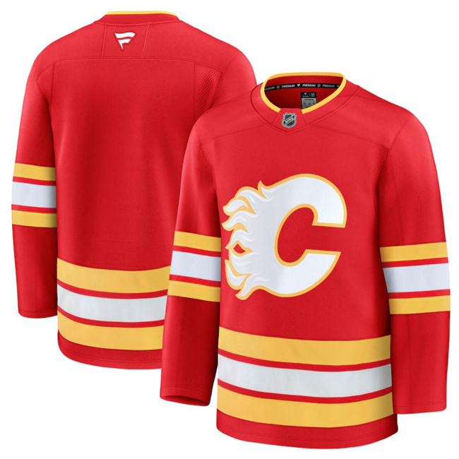Calgary Flames Blank Red 2024-25 Home Stitched Hockey Jersey