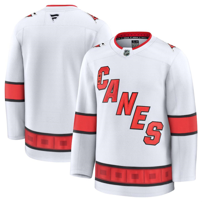 Carolina Hurricanes Blank White 2024-25 Away Stitched Hockey Jersey