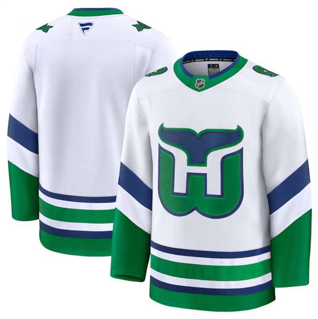 Carolina Hurricanes Blank White 2024-25 Throwback Stitched Hockey Jersey